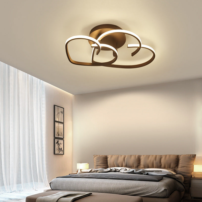 A Radiant Expression Of Love: Modern 2 - Light Led Semi - Flush Mount Ceiling Light In The Shape A