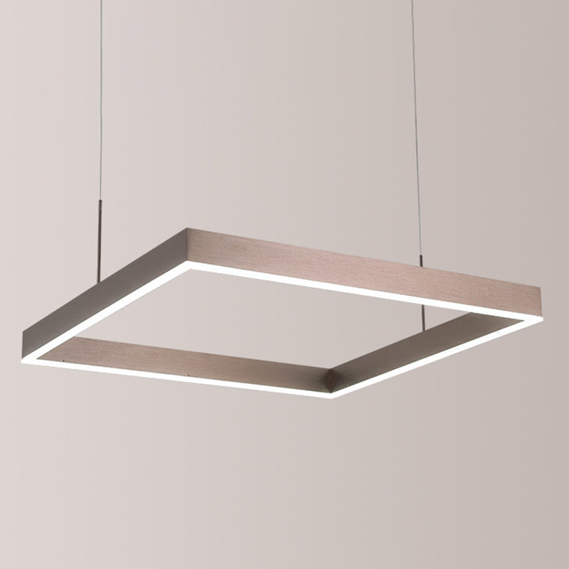Modern Square Acrylic Led Chandelier - Coffee Finish Pendant Ceiling Light Lighting