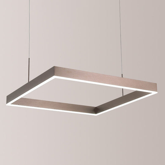 Modern Square Acrylic Led Chandelier - Coffee Finish Pendant Ceiling Light Lighting