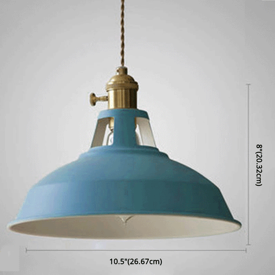 Marta - Industrial Macarons Barn Shade Pendant Light Metal 1 - Light Lighting For Restaurant