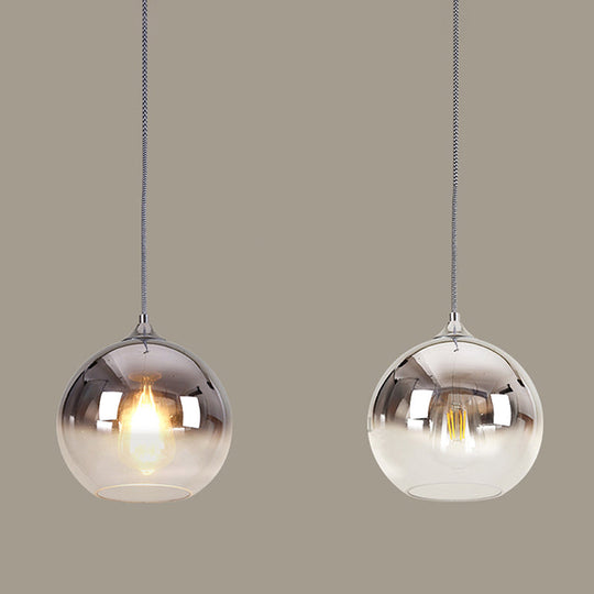 Nordic Spherical Dining Room Hanging Light Chrome / 8’ Pendant Lighting