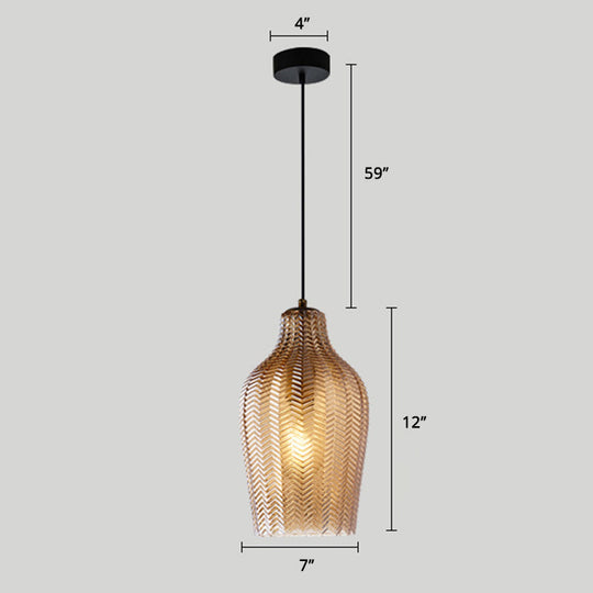 Grumium - Nordic Style Wavy Glass Pendant Ceiling Light Dining Room Dã©Cor