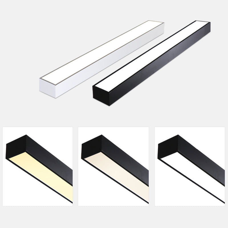 Minimalistic Office Glow: Pole - Shaped Led Metal Flush Mount Ceiling Light