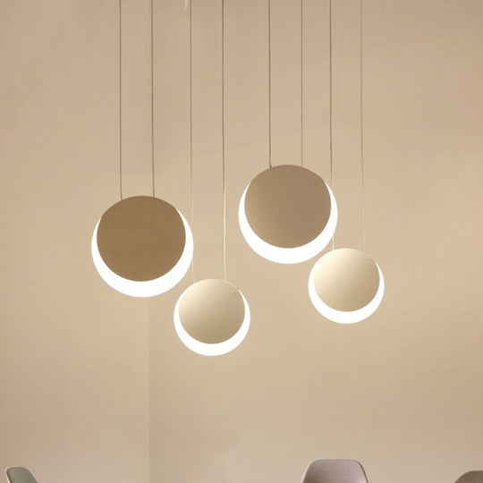 Anna - Moon Shaped Pendant Nordic Metal 3/4/5 Lights Cluster Light 4 / White Warm