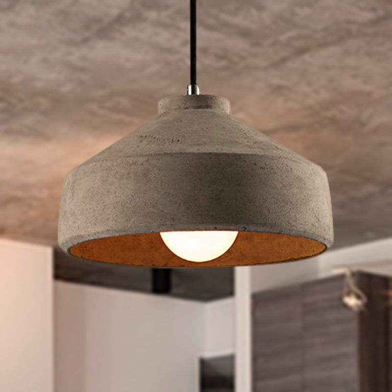 Adele - Industrial 1 Light Cement Pendant Lighting Adjustable Cord Grey