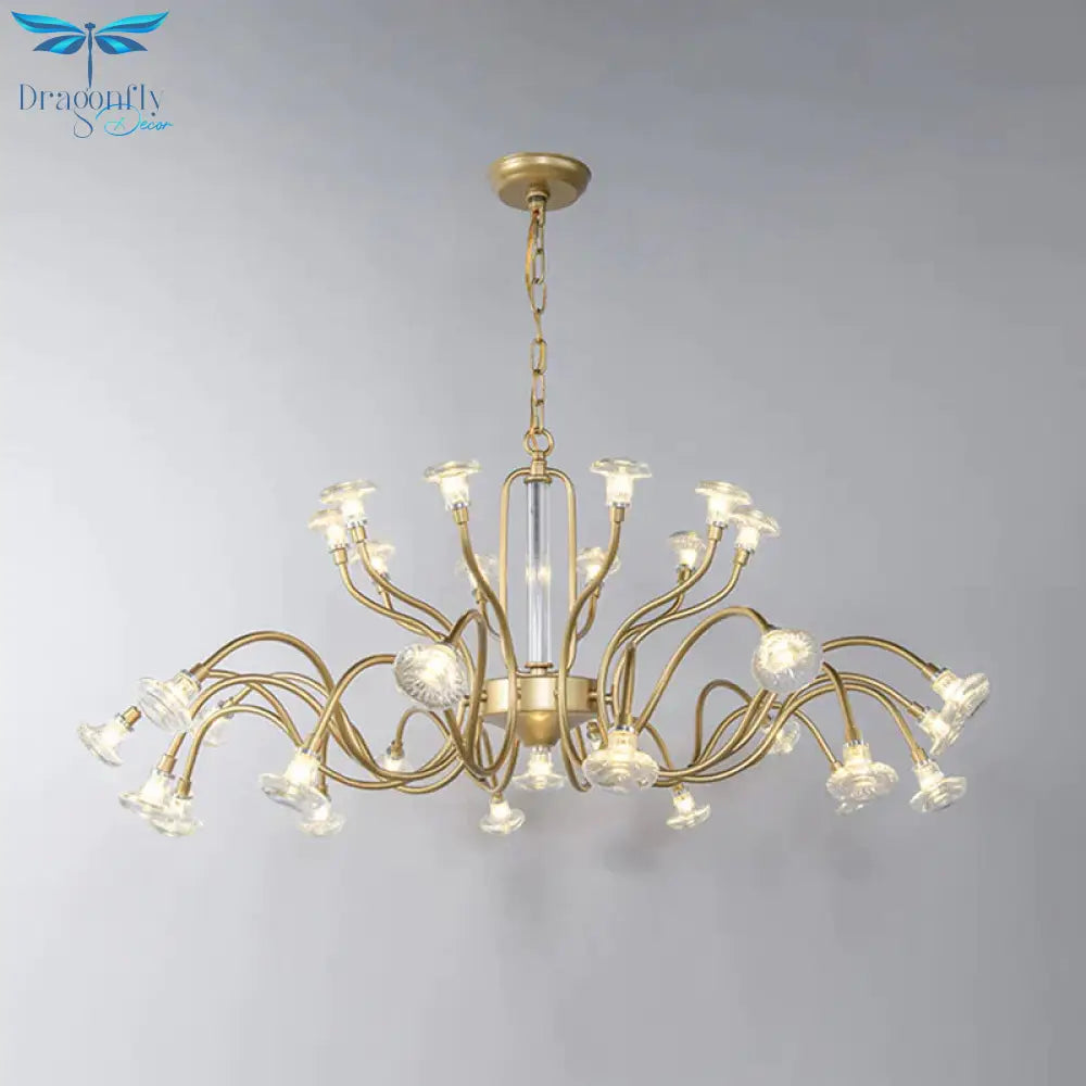25/31 Lights Crystal Chandelier Light Lodge Gold Sputnik Living Room Hanging Lamp
