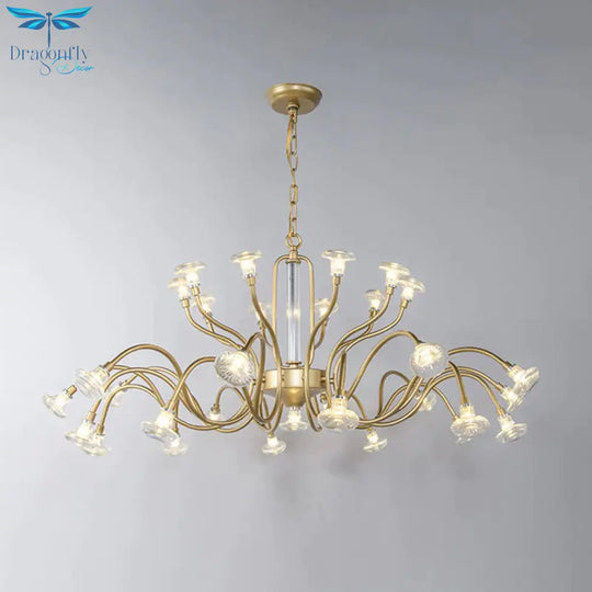 25/31 Lights Crystal Chandelier Light Lodge Gold Sputnik Living Room Hanging Lamp