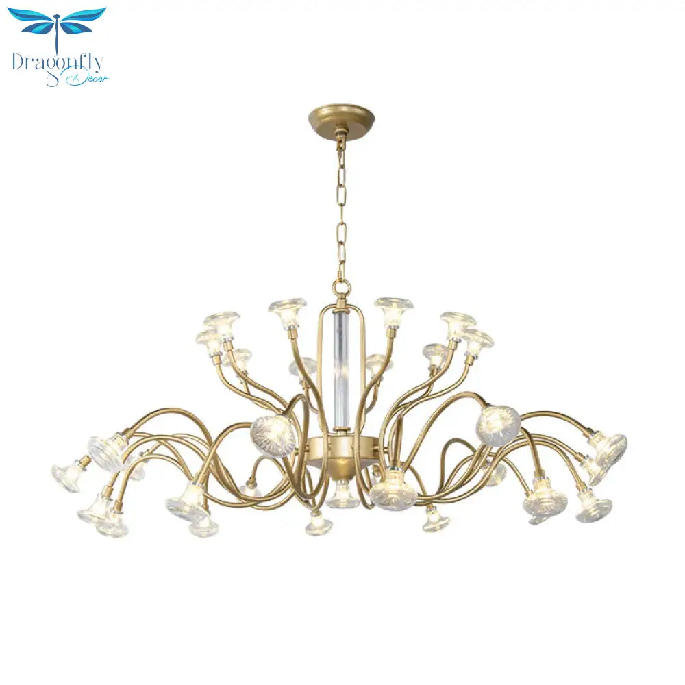 25/31 Lights Crystal Chandelier Light Lodge Gold Sputnik Living Room Hanging Lamp