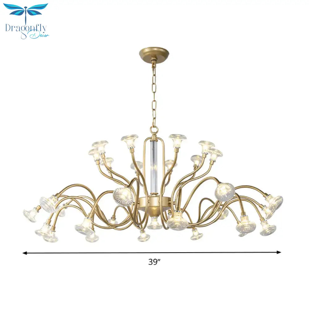 25/31 Lights Crystal Chandelier Light Lodge Gold Sputnik Living Room Hanging Lamp