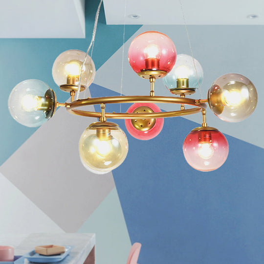 Sparkling Symphony: Multi - Colored Chandelier Illuminates Your Child’s Dreams 9 / Clear Pendant