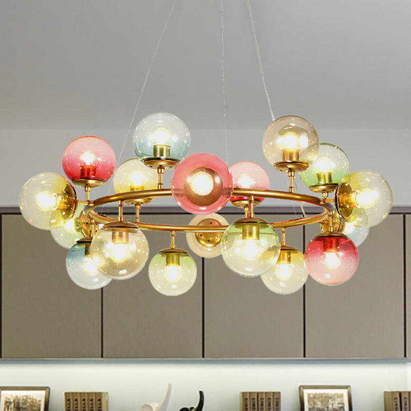 Sparkling Symphony: Multi - Colored Chandelier Illuminates Your Child’s Dreams 18 / Clear Pendant