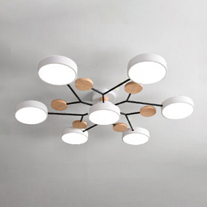 Samantha - Semi Flush Mount Light Macaron Led Acrylic Semi - Flush Ceiling Fixture 7 / White Lamp
