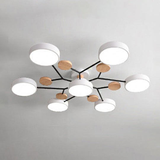 Samantha - Semi Flush Mount Light Macaron Led Acrylic Semi - Flush Ceiling Fixture 7 / White Lamp