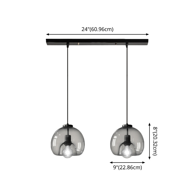 Alice - Black Mini Glass Globe Pendant Light