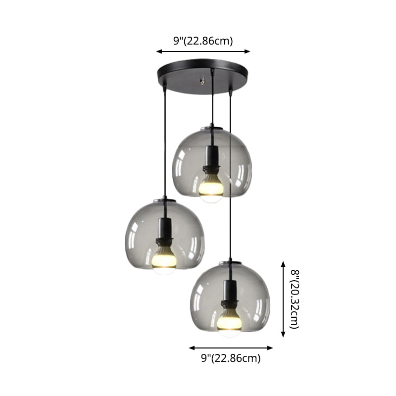 Alice - Black Mini Glass Globe Pendant Light
