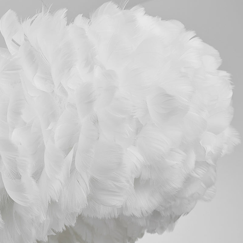 Florine - White Doughnut Feather Chandelier Pendant Lamp