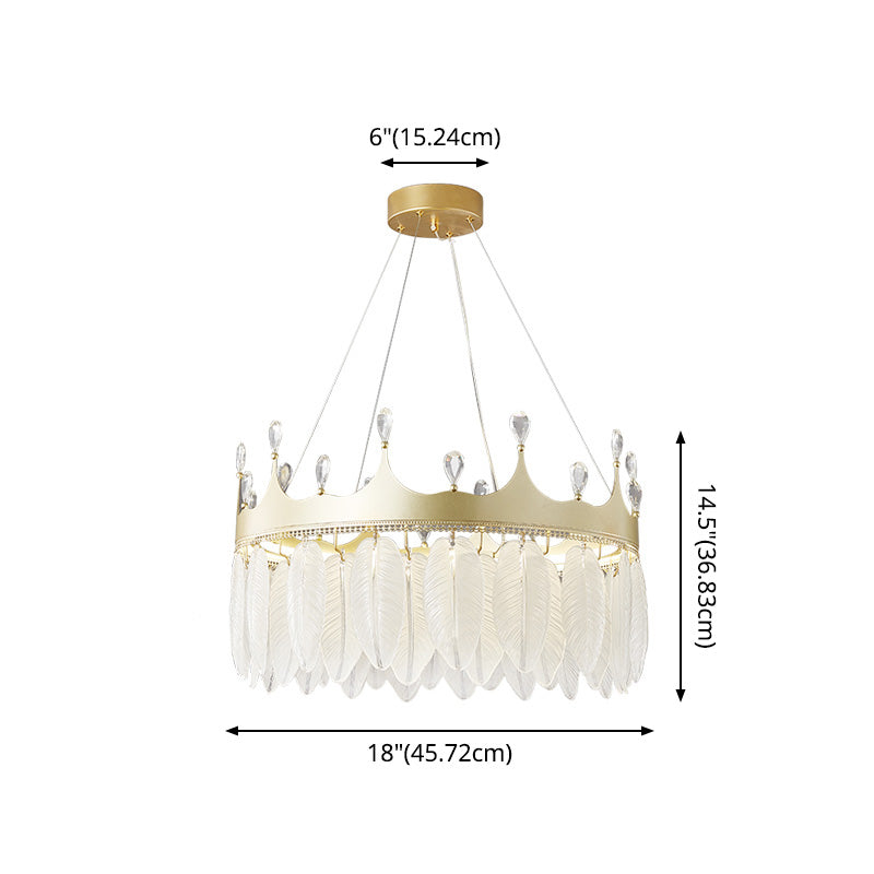 Liliana - Modern 3 - Colored Led Crystal Feather Chandelier Lamp Crown Shape Hanging With Clear