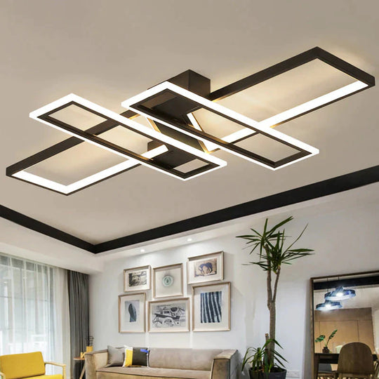 LED Frame Ceiling Mount Light Modern Acrylic Living Room Semi Flush Light Fixture - Clearhalo - 'Ceiling Lights' - 'Close To Ceiling Lights' - 'Close to ceiling' - 'Semi-flushmount' - Lighting' - 2556411