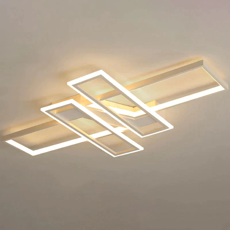 LED Frame Ceiling Mount Light Modern Acrylic Living Room Semi Flush Light Fixture - White - Clearhalo - 'Ceiling Lights' - 'Close To Ceiling Lights' - 'Close to ceiling' - 'Semi-flushmount' - Lighting' - 2556412