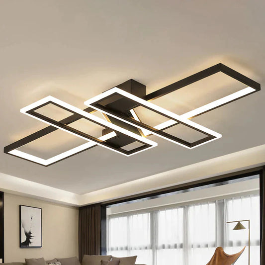 LED Frame Ceiling Mount Light Modern Acrylic Living Room Semi Flush Light Fixture - Clearhalo - 'Ceiling Lights' - 'Close To Ceiling Lights' - 'Close to ceiling' - 'Semi-flushmount' - Lighting' - 2556414