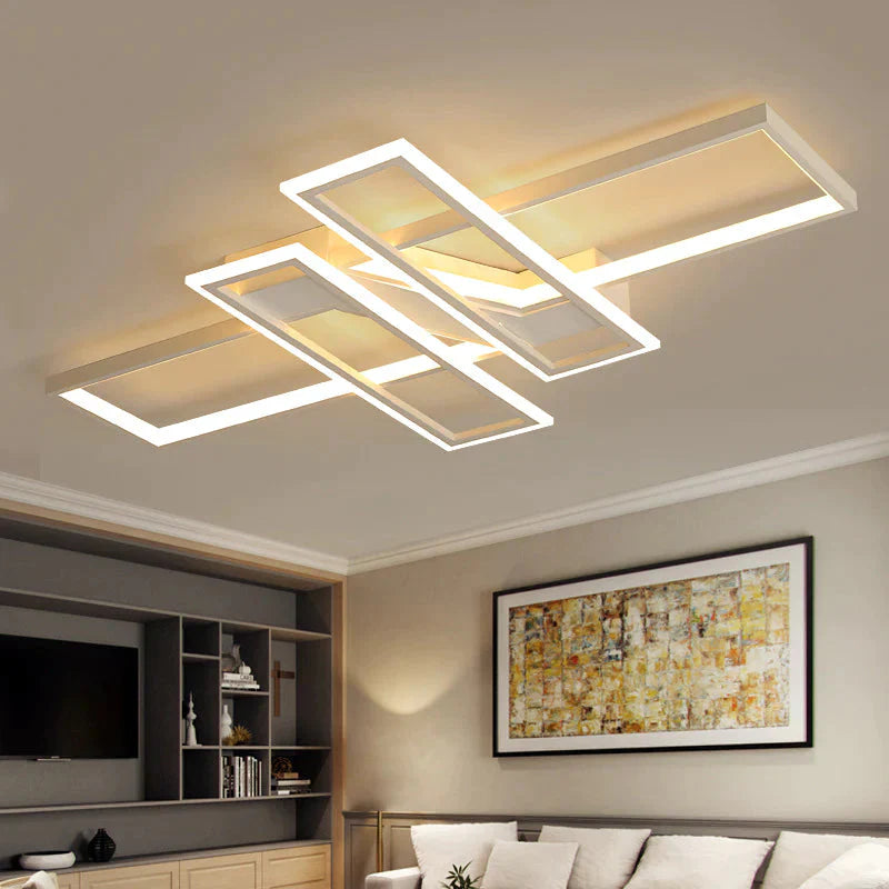 LED Frame Ceiling Mount Light Modern Acrylic Living Room Semi Flush Light Fixture - Clearhalo - 'Ceiling Lights' - 'Close To Ceiling Lights' - 'Close to ceiling' - 'Semi-flushmount' - Lighting' - 2556416
