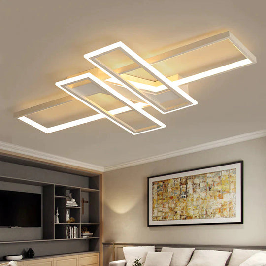 LED Frame Ceiling Mount Light Modern Acrylic Living Room Semi Flush Light Fixture - Clearhalo - 'Ceiling Lights' - 'Close To Ceiling Lights' - 'Close to ceiling' - 'Semi-flushmount' - Lighting' - 2556416