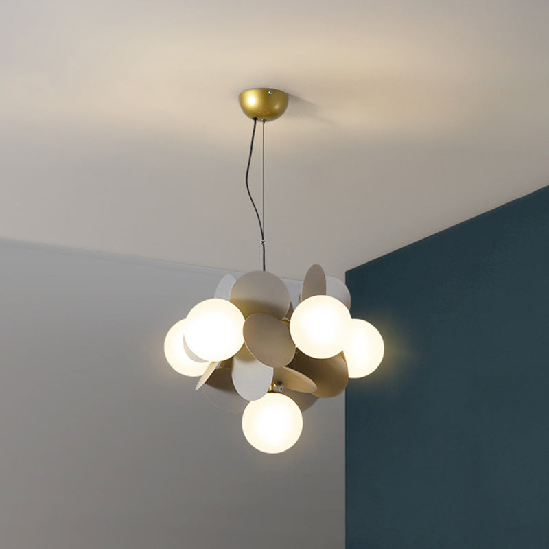 Odile - Cartoon Balloon Hanging Light Fixtures Metallic Drop Pendant With Glass Shade For Bedroom 6