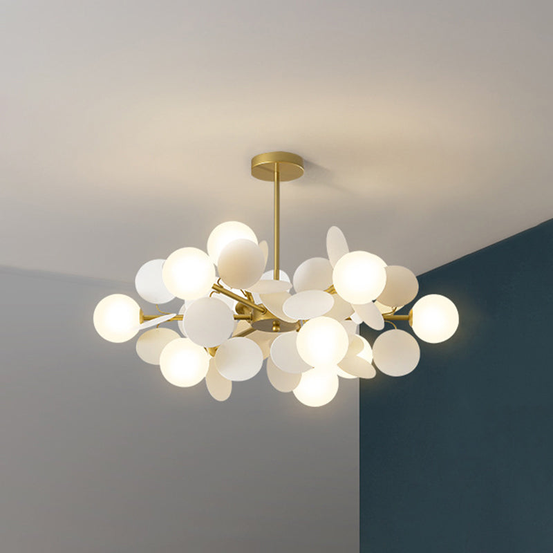 Odile - Cartoon Balloon Hanging Light Fixtures Metallic Drop Pendant With Glass Shade For Bedroom