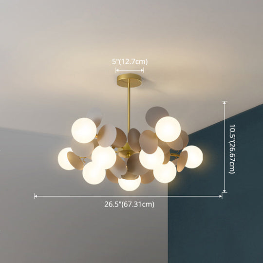 Odile - Cartoon Balloon Hanging Light Fixtures Metallic Drop Pendant With Glass Shade For Bedroom