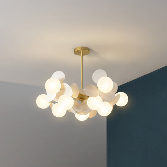 Odile - Cartoon Balloon Hanging Light Fixtures Metallic Drop Pendant With Glass Shade For Bedroom