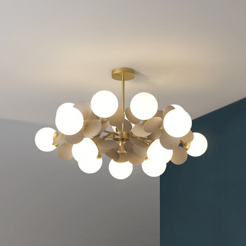Odile - Cartoon Balloon Hanging Light Fixtures Metallic Drop Pendant With Glass Shade For Bedroom