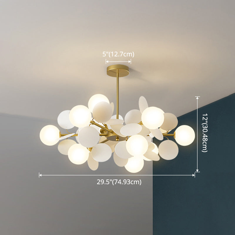 Odile - Cartoon Balloon Hanging Light Fixtures Metallic Drop Pendant With Glass Shade For Bedroom
