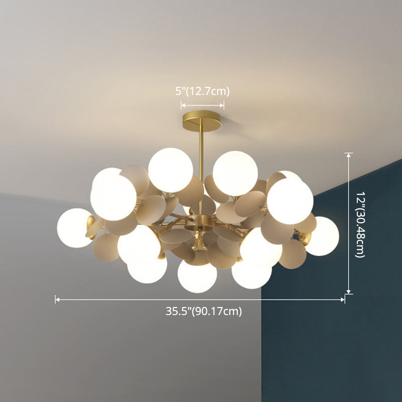 Odile - Cartoon Balloon Hanging Light Fixtures Metallic Drop Pendant With Glass Shade For Bedroom