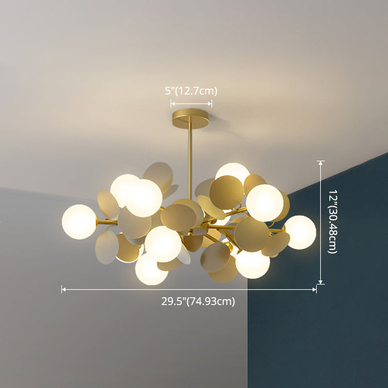 Odile - Cartoon Balloon Hanging Light Fixtures Metallic Drop Pendant With Glass Shade For Bedroom