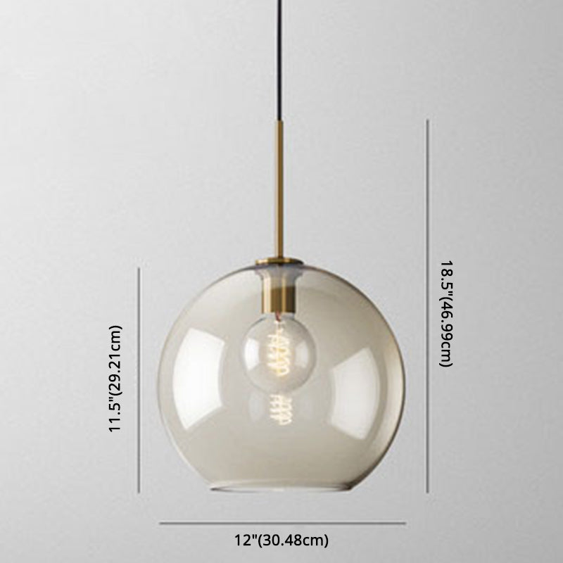 Hyadum I - Cognac Glass Pendant Light Modern Minimalist 1 - Light Lighting For Dining Room Table