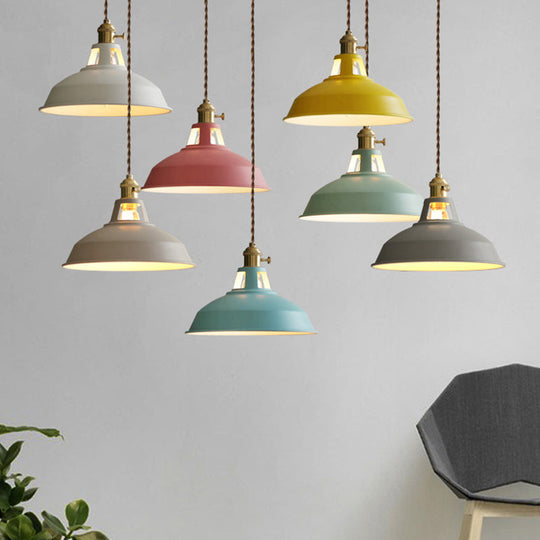 Marta - Industrial Macarons Barn Shade Pendant Light Metal 1 - Light Lighting For Restaurant