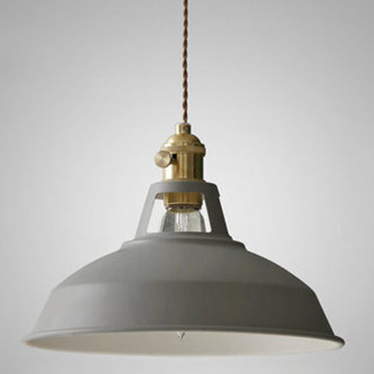 Marta - Industrial Macarons Barn Shade Pendant Light Metal 1 - Light Lighting For Restaurant Grey