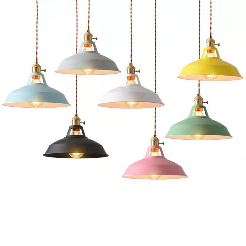 Marta - Industrial Macarons Barn Shade Pendant Light Metal 1 - Light Lighting For Restaurant