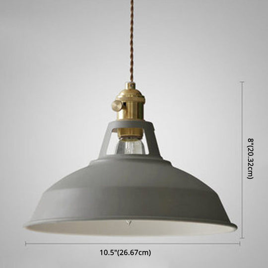 Marta - Industrial Macarons Barn Shade Pendant Light Metal 1 - Light Lighting For Restaurant