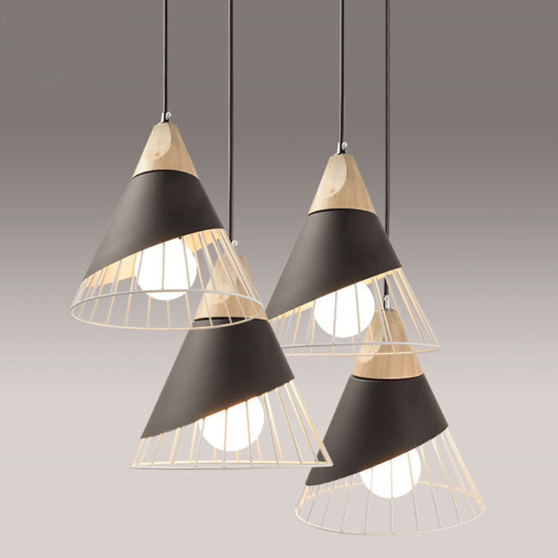 Birdun - Nordic 1 - Light Wire Cage Pendant Lamp Macarons Style Metal Living Room Hanging