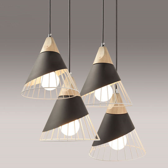Birdun - Nordic 1 - Light Wire Cage Pendant Lamp Macarons Style Metal Living Room Hanging