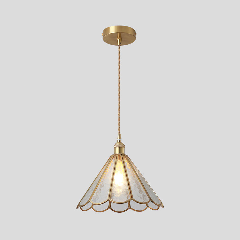 Corinne - Tiffany Suspended Lighting Fixture Style Shaded Glass Hanging Pendant With Brass Canopy