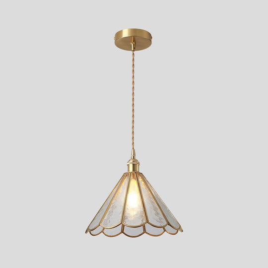 Corinne - Tiffany Suspended Lighting Fixture Style Shaded Glass Hanging Pendant With Brass Canopy