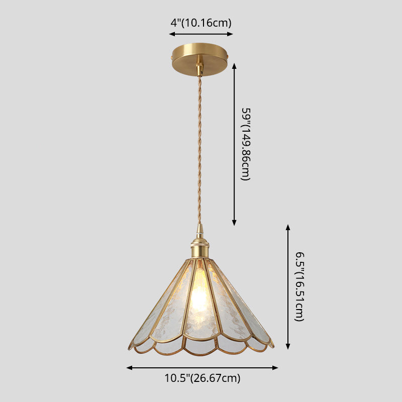 Corinne - Tiffany Suspended Lighting Fixture Style Shaded Glass Hanging Pendant With Brass Canopy