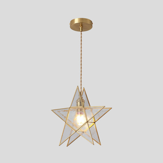 Corinne - Tiffany Suspended Lighting Fixture Style Shaded Glass Hanging Pendant With Brass Canopy