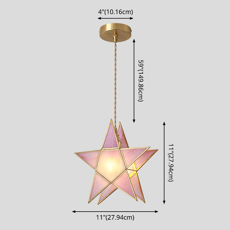 Corinne - Tiffany Suspended Lighting Fixture Style Shaded Glass Hanging Pendant With Brass Canopy