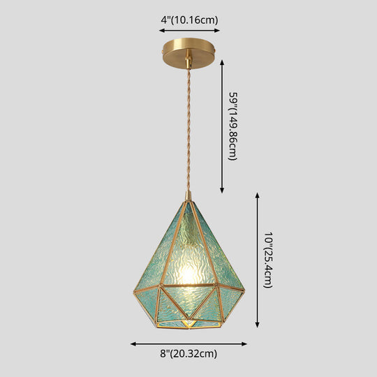 Corinne - Tiffany Suspended Lighting Fixture Style Shaded Glass Hanging Pendant With Brass Canopy