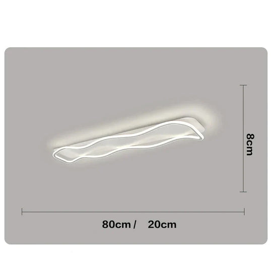 Corridor Lights Long Cloakroom Modern Simple Balcony Entrance Hall Wave Ceiling White / L 80Cm Light