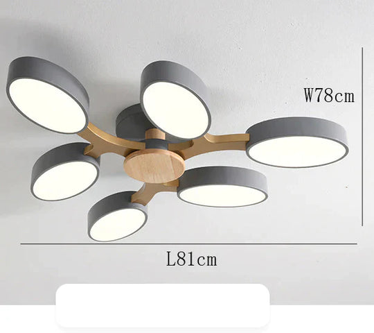 Solid Wood Living Room Ceiling Lamp Led Modern Simple Household Restaurant Lighting Hall Bedroom