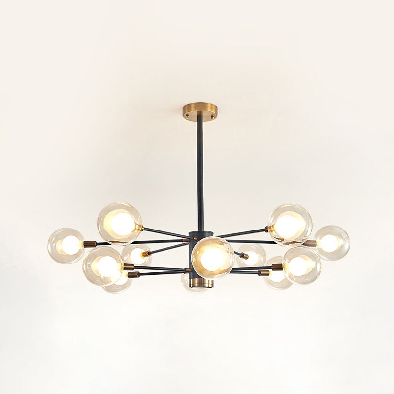 Electra - Modern Globe Suspension Hanging Pendant Light Style Corridor Clear Glass Chandelier In